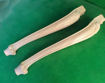 Strong Carved Cabriole Legs of wood, Set of 2pc, for the dinner table, coffee table, for furniture restoration