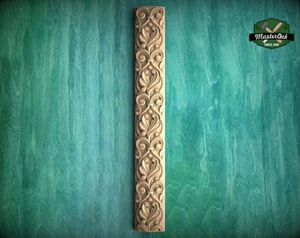 Elegant Carved Pilaster: Symphony in Wood, 1pc, Carved Wood Trim Post Pillars