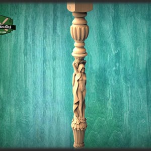 Baluster with women, Wood column with girls, Women stair balusters, Custom size wood balusters for stairs