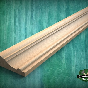 Refined Carved Wooden Moulding  - Classic and Modern Design, 40&quot; Elegant Wood Detail, 1 pc, Unpainted, Carved Baguette