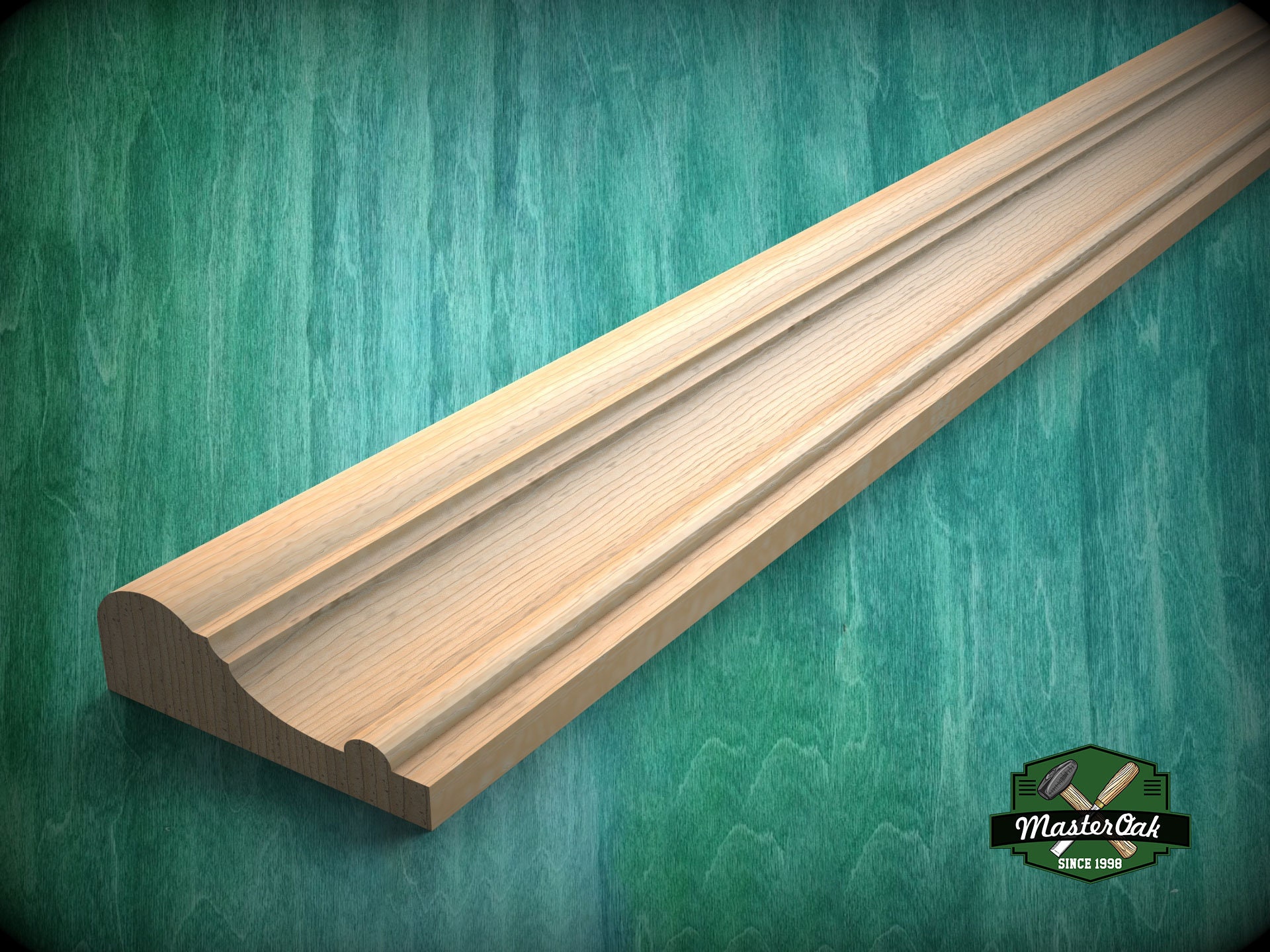 Refined Carved Wooden Moulding  - Classic and Modern Design, 40" Elegant Wood Detail, 1 pc, Unpainted, Carved Baguette