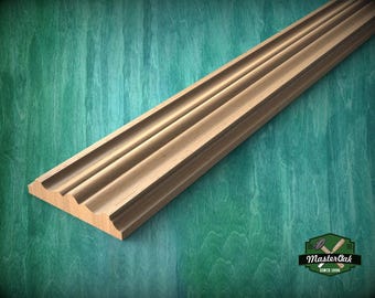 Refined Multi-Stepped Edge Wood Moulding - Perfect for Interior Enhancement, 40" wood molding for walls, 1 pc, Unpainted, Baguette