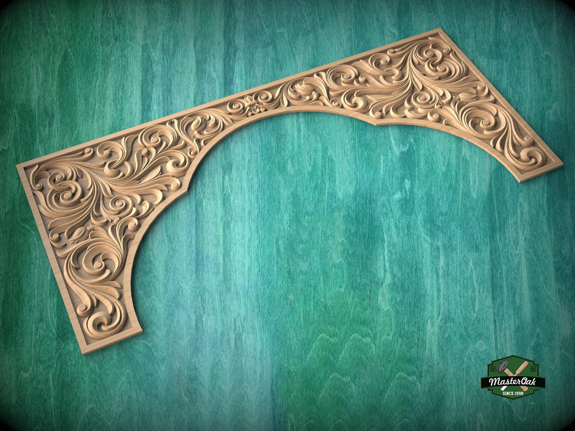 Antique Style Arched Hardwood Wood Trim, 1pc, Home Wall Decoration ...
