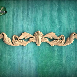Long Decorative Leaf Scroll Applique for Cabinet or Wall Accent