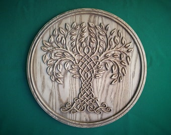 Tree of Life, Celtic cavring, Scandinavian wood carved decor