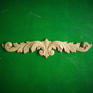 Carved Leaves Onlay, 1pc, Home Wall Embellishments, Furniture Carving, Applique furniture decor DIY Furniture Trim Supplies bed pediments image 6
