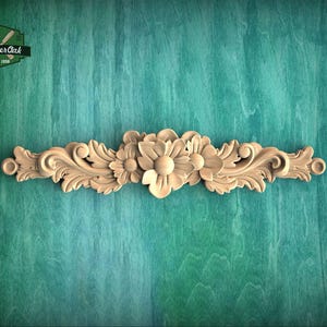 Floral Wood Applique with Classic Scrolls for Furniture Accents