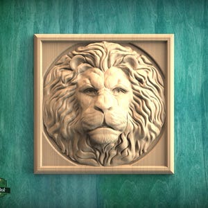 Leone a rosetta quadrata, testa di leone intagliata, non verniciata, 1 pezzo, applique per mobili, decorazioni fai da te, finiture per mobili, ornamenti da parete, frontoni