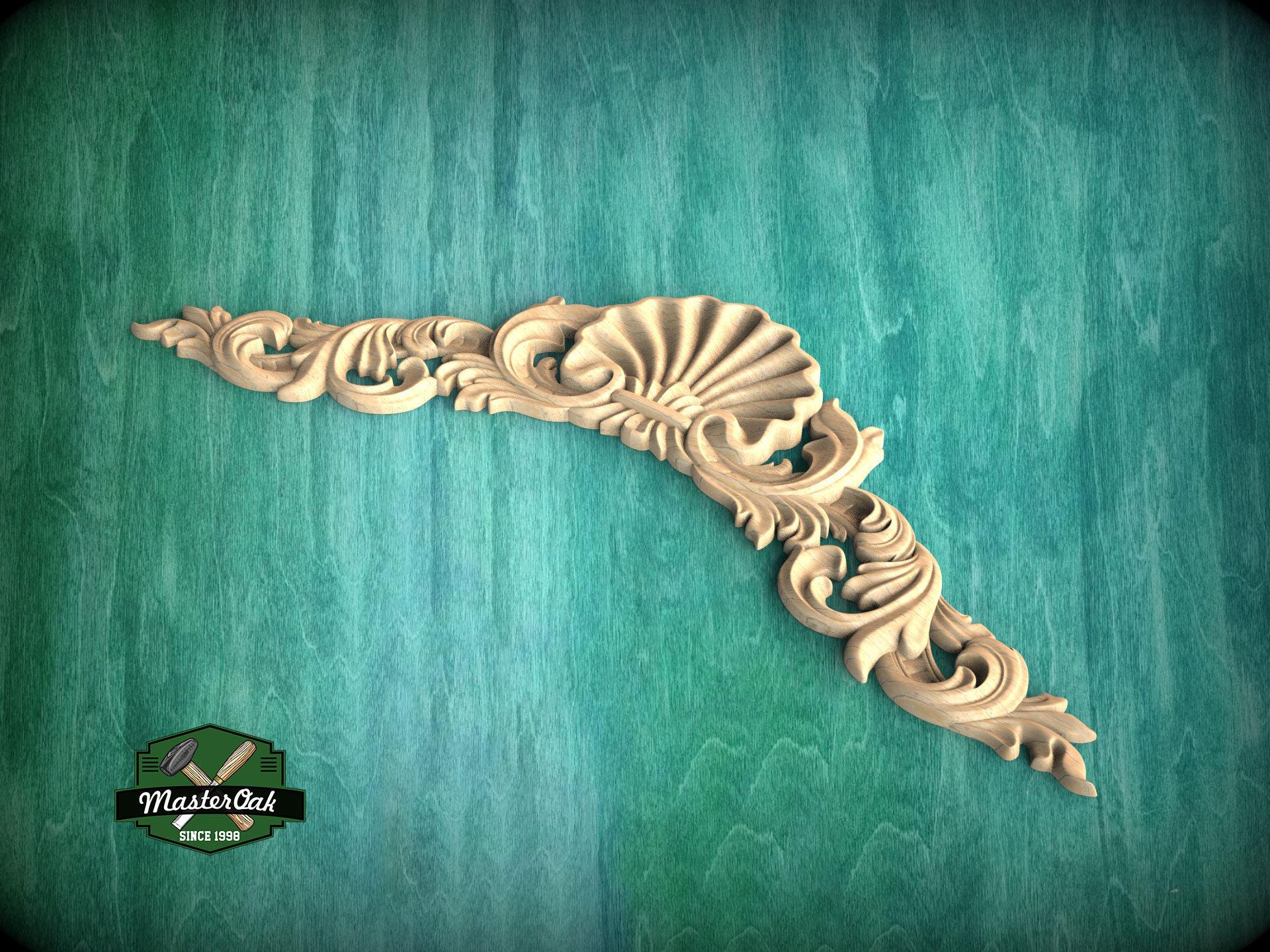 Arched Wooden Shell Decor, Millwork Wood Decorative Shell Applique ...
