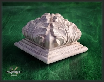 Square Post Finials , Square Staircase Newel Post Cap, Square bed cap