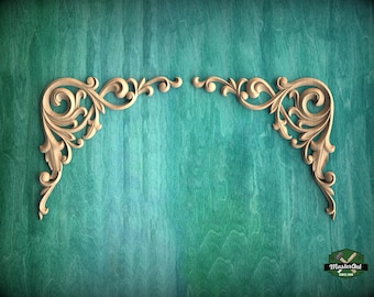 Custom Order material maple size 10x10 inches  Scrolls Wood Carving (pair) made of wood, Set of 2pc