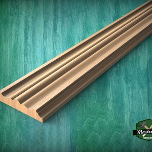 Refined Multi-Stepped Edge Wood Moulding - Perfect for Interior Enhancement, 40&quot; wood molding for walls, 1 pc, Unpainted, Baguette