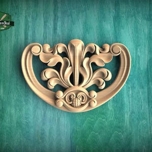 Decorative Wood Applique – Baroque Leaf Scroll Design