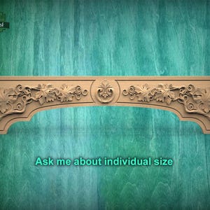 Elegant Handcrafted Wooden Range Hood Pediment, Vineyard-Inspired Kitchen Decor, 1pc, Unpainted, Home Wall Decoration, Furniture Carving