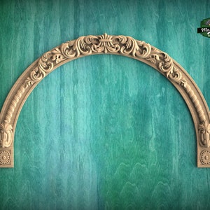 Carved Wood Arch - acanthus leaf, 1pc, Home Wall Embellishments, Furniture Carving, Wood Onlay