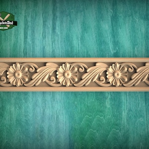 Moldura de madera versátil: diseño clásico de baguette, panel de moldura ornamentado de 40&quot;, baguette de madera tallada, moldura de madera para interiores