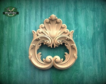 Vertical Decorative Applique, Classic Scroll Panel Ornament