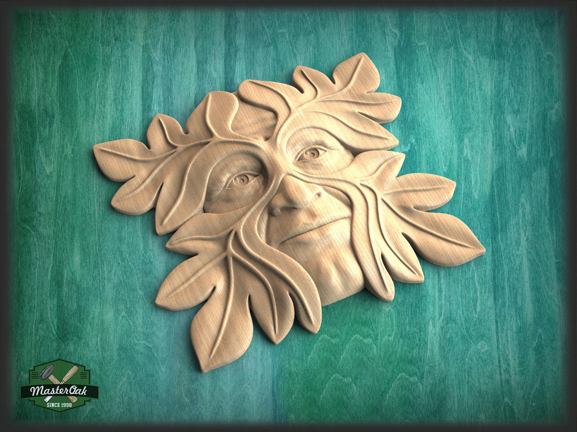 Green Man Wall Plaque, Wooden Green Man, Green Man of Wood, Wood Green ...