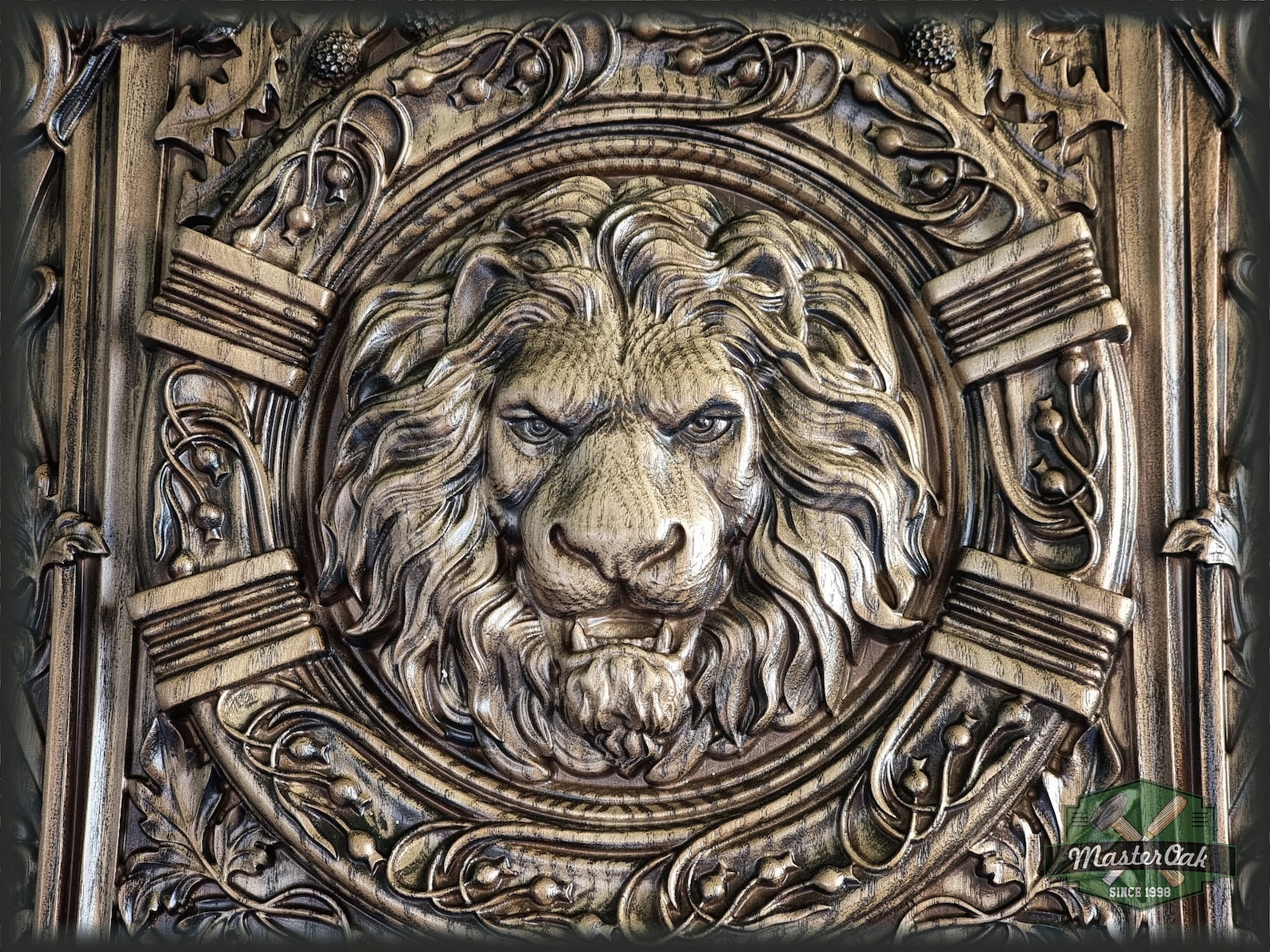 Wooden Lion Head Panel Carved Wood Carvings Wood Wall Hanging - Etsy