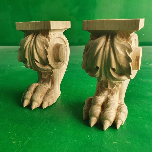 Legs With Claws, Set 2 of pc, classic style feets, baroque legs, wooden feets, queen anne style