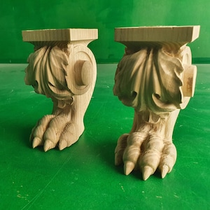 Patas con garras, juego de 2 piezas, patas de estilo clásico, patas barrocas, patas de madera, estilo Reina Ana
