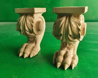 Legs With Claws, Set 2 of pc, classic style feets, baroque legs, wooden feets, queen anne style