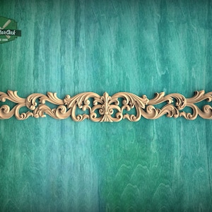 Traditional Acanthus Scroll Wood Onlay, Sophisticated Furniture Applique, Eco-Friendly Decor, 1pc, Unfinished, Home Wall Embellishments