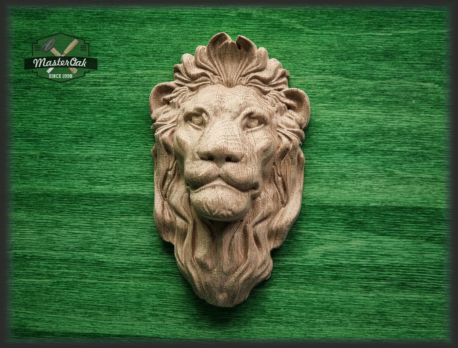 Lion Head Pediment Applique Carved Wood Face Wood Carving Etsy
