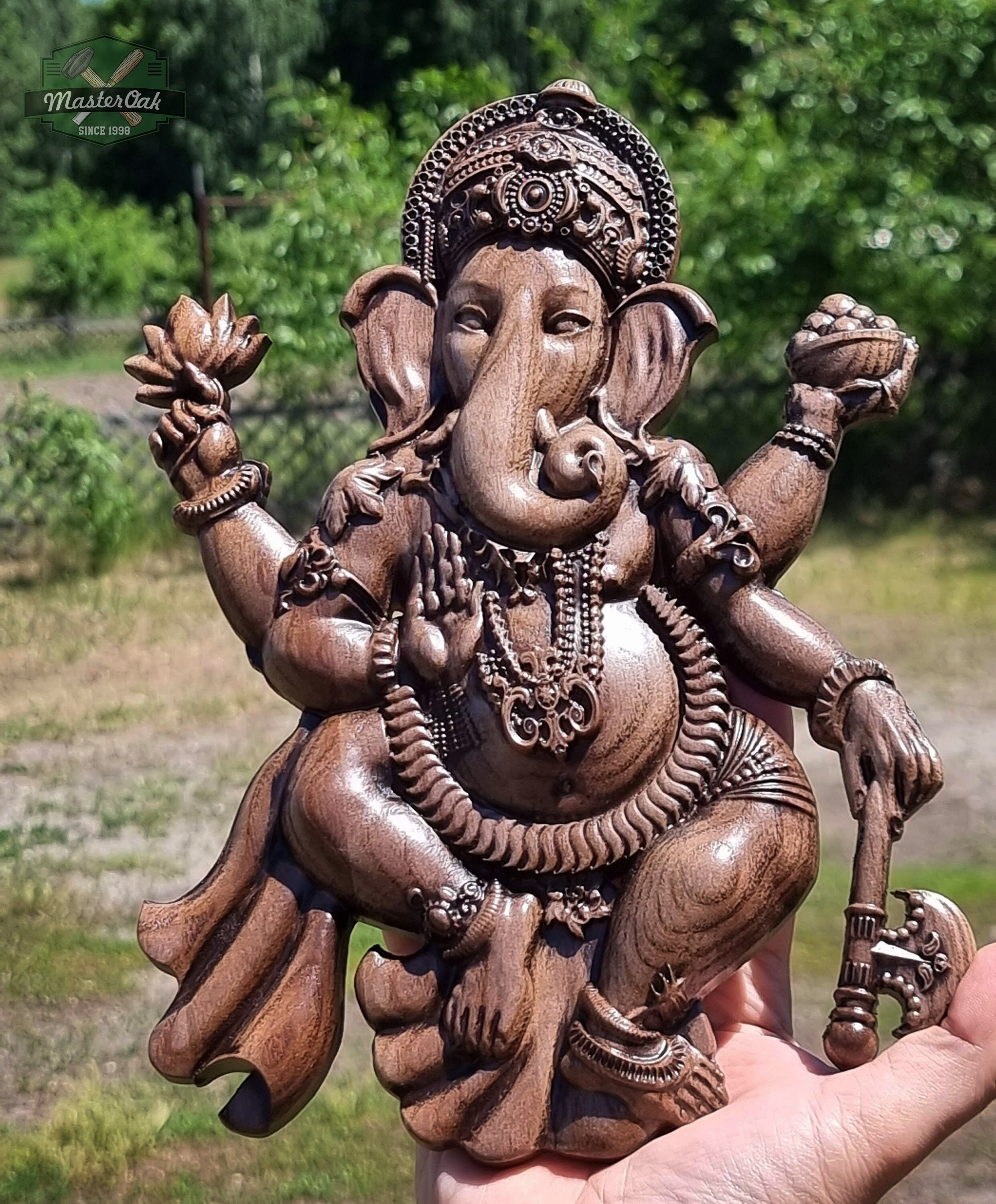Maha mantra murti hand carved wooden