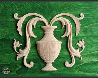 Large Interior Wooden Millwork Applique, 1 piece, Home Wall Embellishments, wood onlays, wood wall art decor