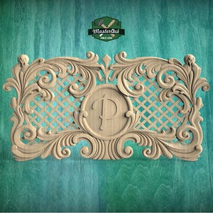 Personalized Carved Wooden Lattice Panel, Classical Design Element, Carved Wood Onlay, 1pc, Unpainted, Furniture Carving, Wood Onlay