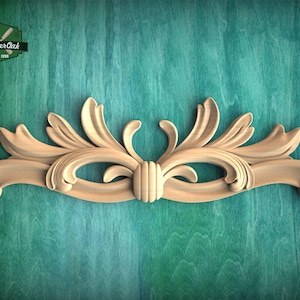 Classic Scroll Applique with Leaf Swirls – Elegant Wooden Accent