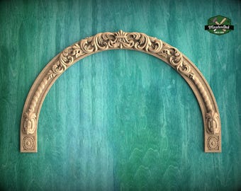 Carved Wood Arch - acanthus leaf, 1pc, Home Wall Embellishments, Furniture Carving, Wood Onlay