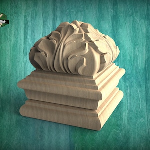 High Square Post Finials , Square Staircase Newel Post Cap, Square bed cap