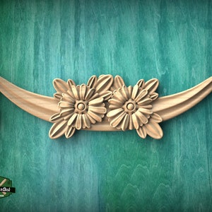 Carved Wood Aiguillette for Fireplace Mantel, 1pc, Home Wall Embellishments, Furniture Carving, Wood Onlay