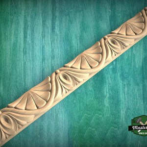 Sweeping Drapery Effect Wood Moulding - Sophisticated Home Detail, 40&quot; Elegant Wood Detail, 1 pc, Unpainted, Carved Baguette