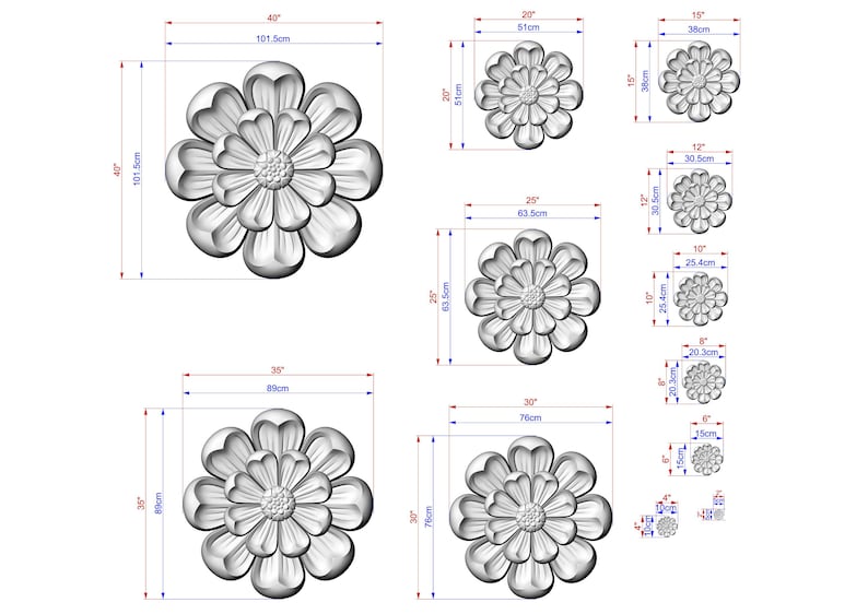 Ornate Wooden Carved Rosette, 1 piece, Unpainted, Home Wall Embellishments, round wooden trims, wood wall art decor image 2