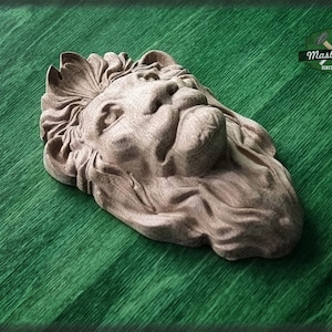 ライオンの頭のペディメントアップリケ、彫刻された木製の顔、木彫りの壁アートの木製のオンレイ