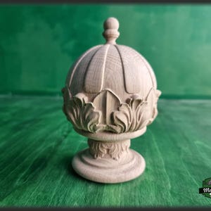 Remate decorativo arquitectónico de madera, tapa para poste de escalera, remate para barra de cortina.