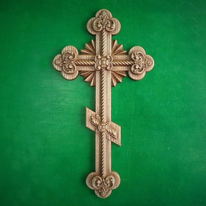 Carved Wooden Cross, Wood Crucifix, wall hanging, religious art