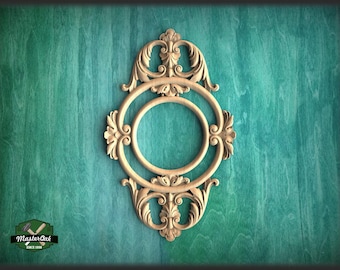 Large Onlay Arched Wooden Center Door decor, Millwork Furniture Onlays For Kitchen Cabinets