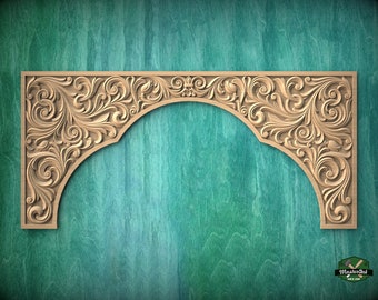 Antique Style Arched Hardwood Wood Trim, 1pc, Home Wall Decoration, Furniture Carving, Wood Trim