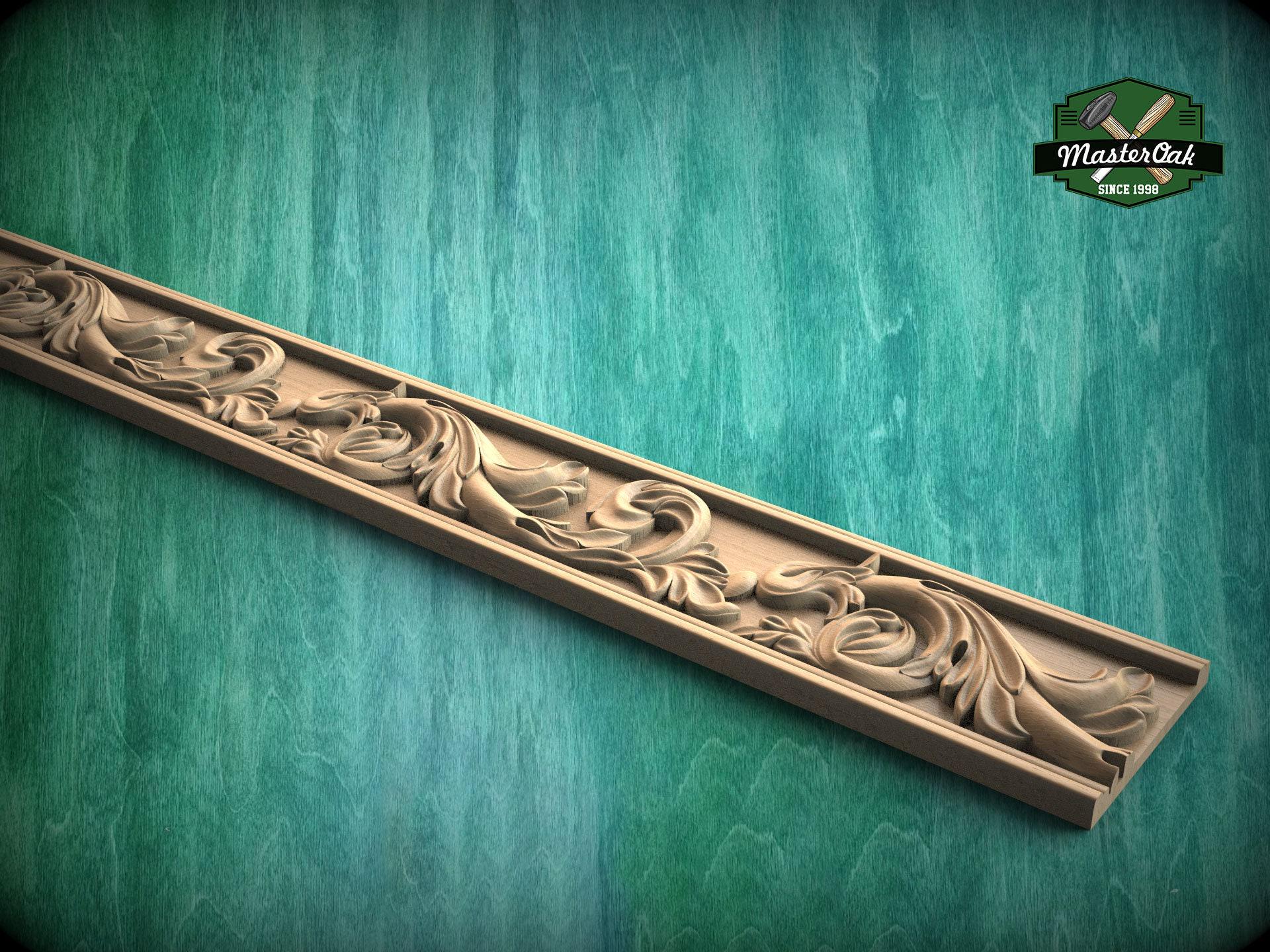 Baroque Scrollwork Wood Molding – Ornate Swirl Wood Trim, 40