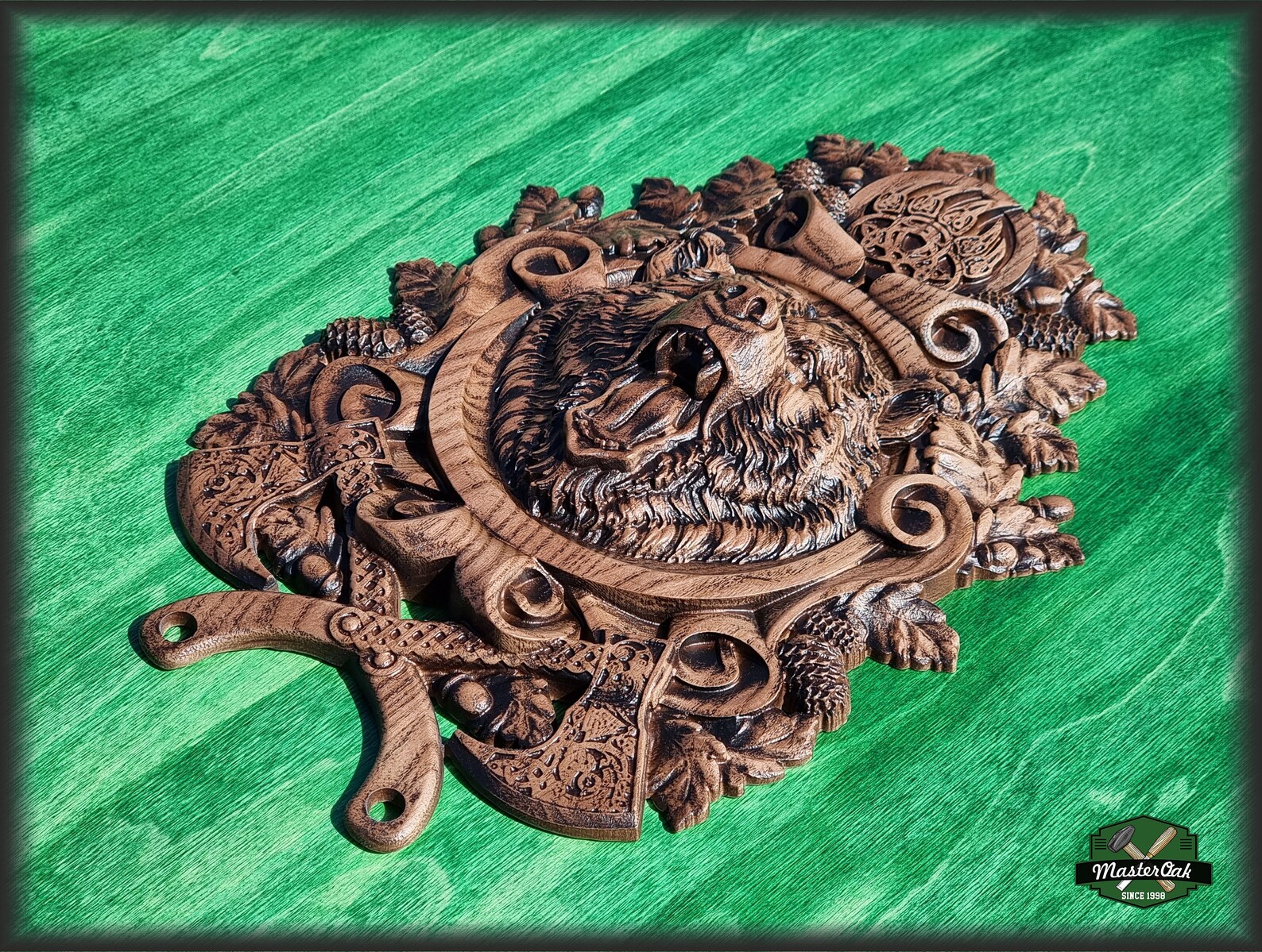 Angry Celtic Bear, Celtic Wood Carving, Viking Carving, Celtic Lord of