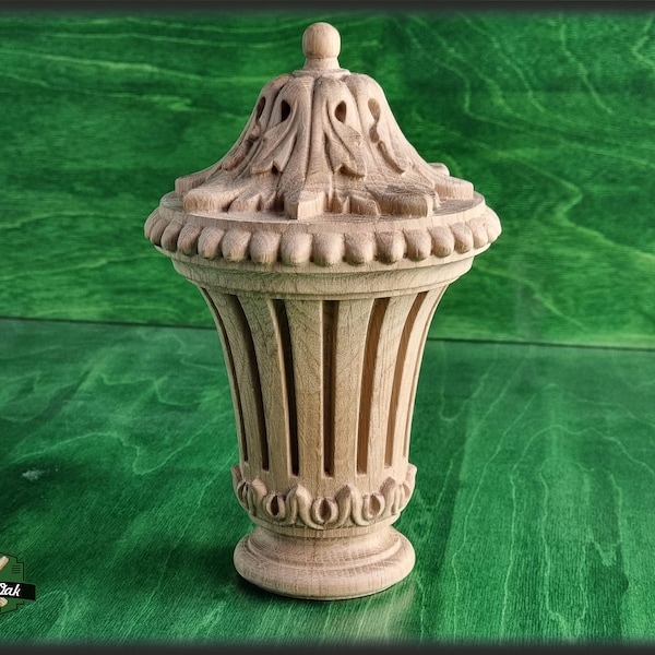 Carved Newel Post Caps, Ornate Decorative Newel Post Wooden Finial