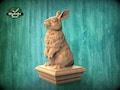 Rabbit Wooden Finial for Staircase Newel Post, Rabbit finial bed post, Rabbit statue of wood, Wooden Rabbit statue cap