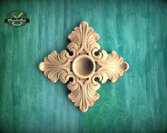 Baroque Acanthus Cross Ornament with Round Center