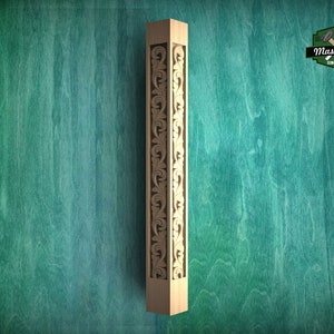 Corner Column Carving: A Dual-Sided Masterpiece, 1pc, Unpainted, Decoration For Doorways, Fireplaces, Dual Side Carving