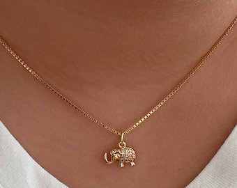 Elephant Necklace, Tiny Elephant Necklace, Good Luck Necklace, Dainty Elephant Necklace, Minimalist Necklace, Gift For Birthday