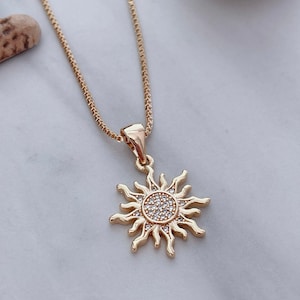 Sunshine Necklace, Sun Gold Necklace, Sunny Necklace, Celestial Necklace, Gold Sun Ray Light, 18k Gold Filled Necklace, Bridesmaid Necklace